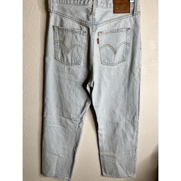 Levi’s Premium Womens Distressed Light Wash Ribcage Straight Ankle Jeans Size 26 - Picture 9 of 12